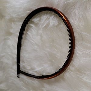 Made in France  - brand new headband with fine teeth, metallic brown color
